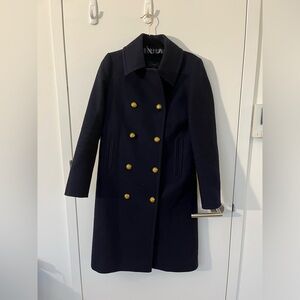 J Crew Double breasted Navy Wool Coat